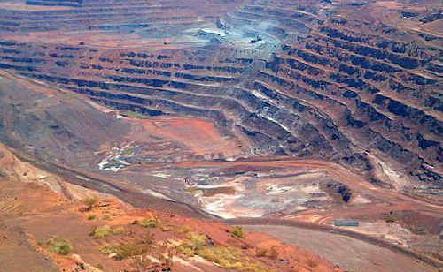 Mount Newman in WA is home to Australia’s biggest open-cut mine. Mount Newman in WA is home to Australia’s biggest open-cut mine.